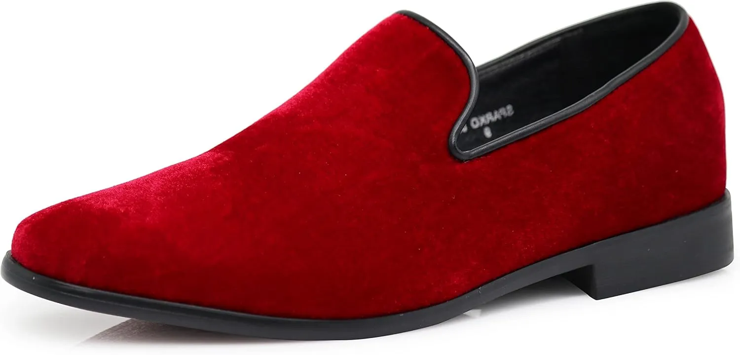 Enzo Romeo Men's Fashion Formal Tuxedo Slip On Loafer Velvet Dress Shoes SKO03