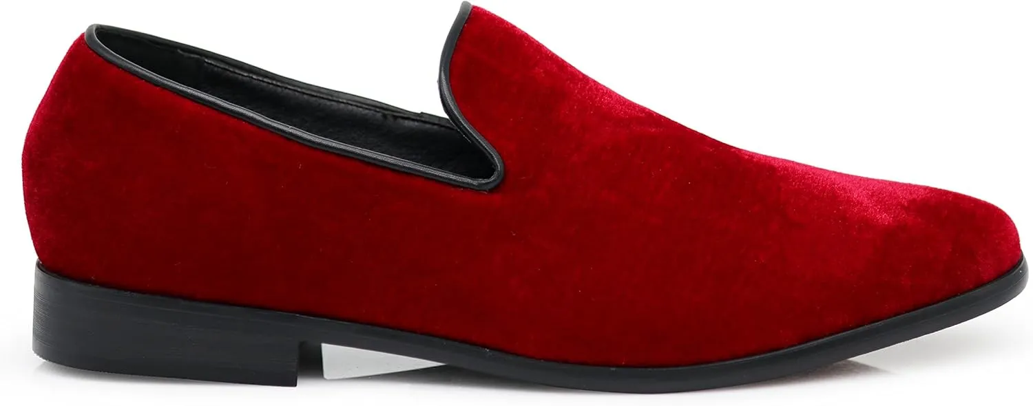 Enzo Romeo Men's Fashion Formal Tuxedo Slip On Loafer Velvet Dress Shoes SKO03