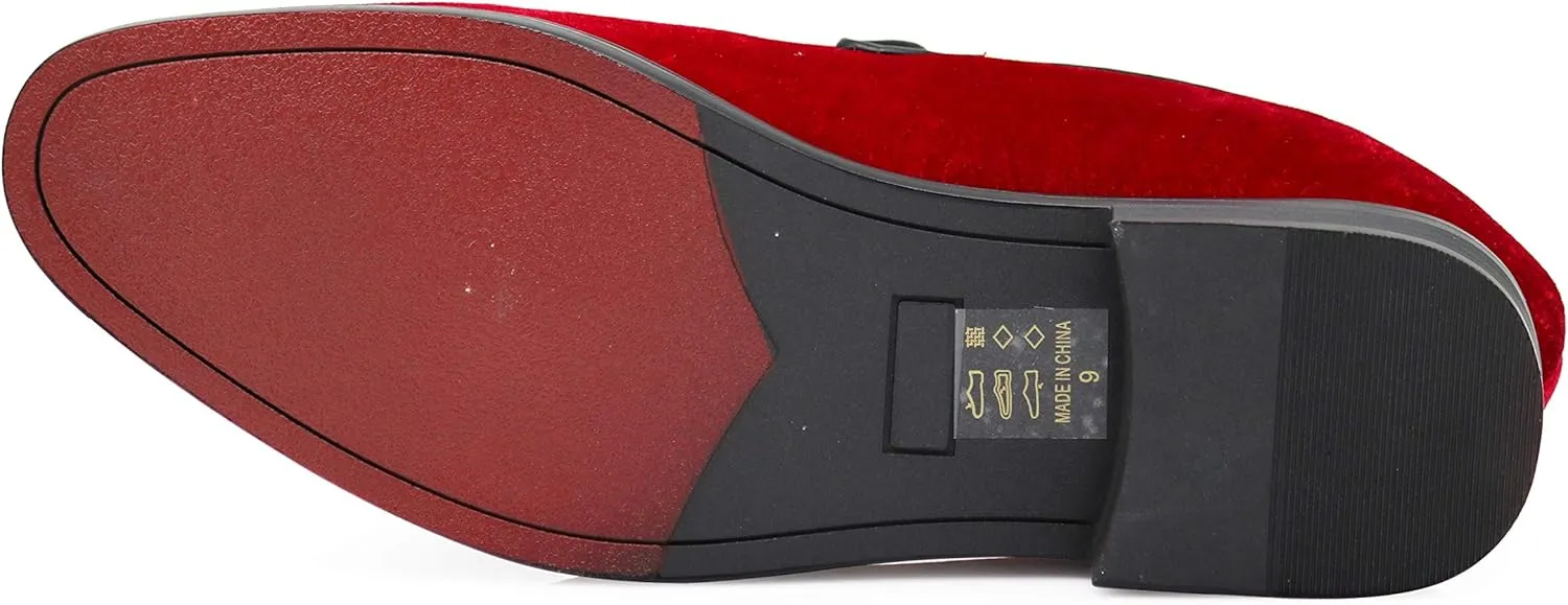 Enzo Romeo Men's Fashion Formal Tuxedo Slip On Loafer Velvet Dress Shoes SKO03