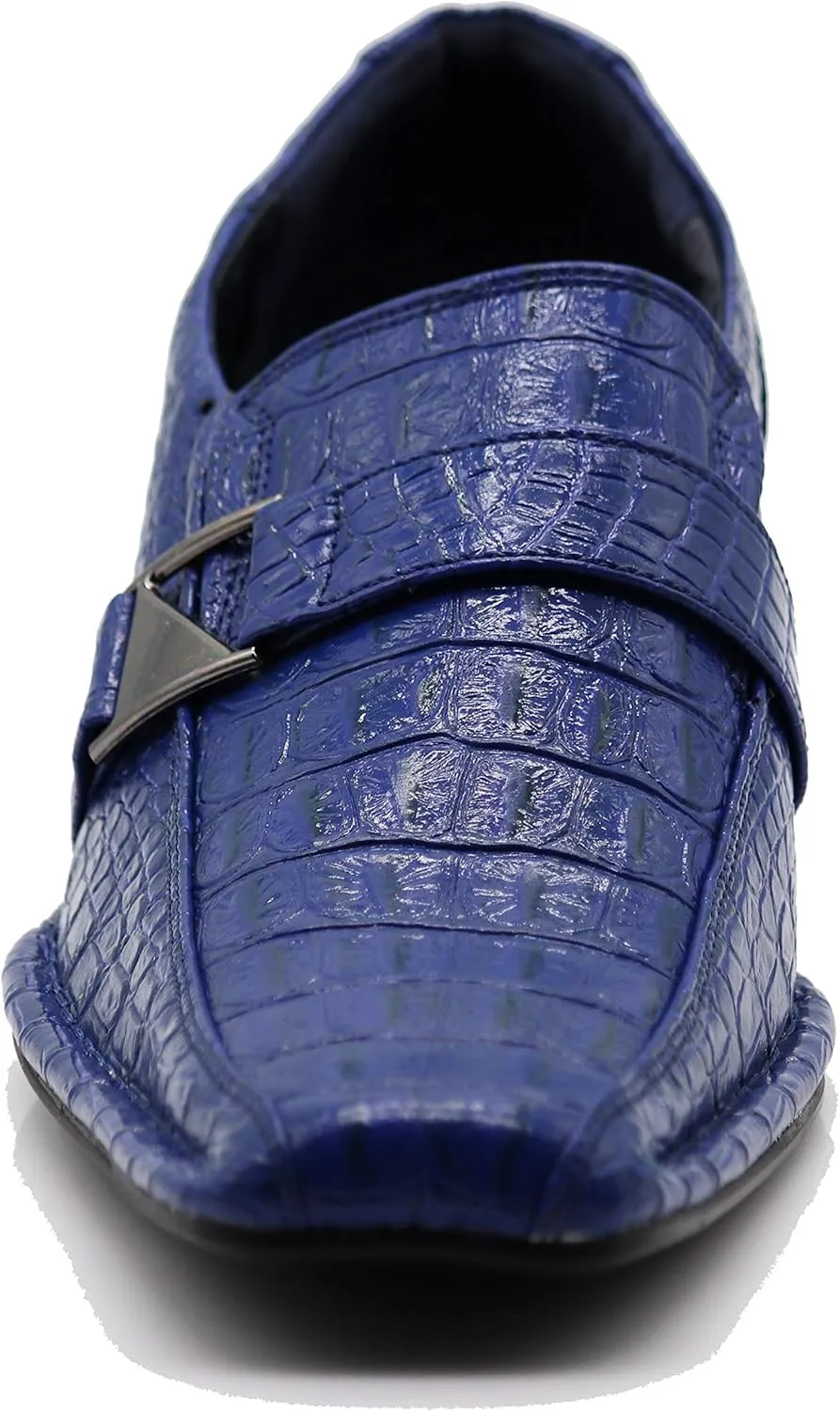 Enzo Romeo Santcro Men's Dress Crocodile Print Loafers Elastic Slip on with Buckle Fashion Shoes Runs Half Size Big