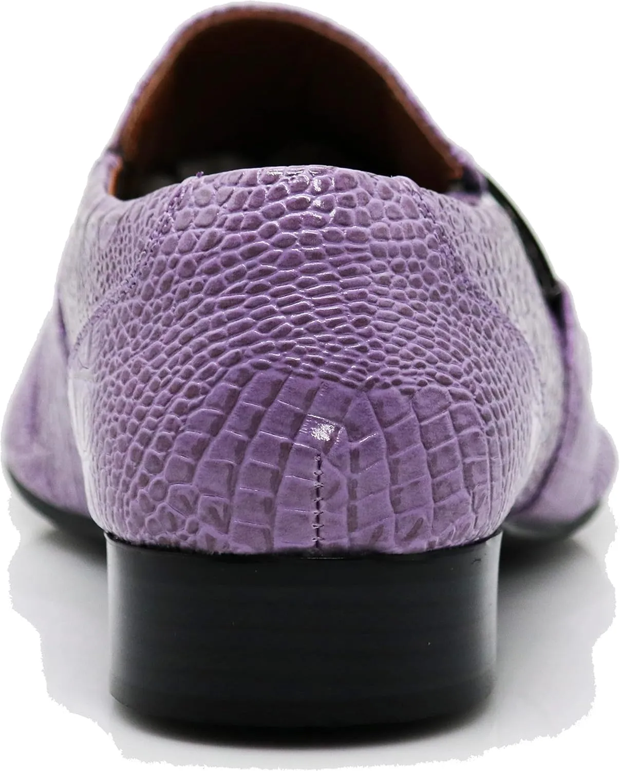 Enzo Romeo Santcro Men's Dress Crocodile Print Loafers Elastic Slip on with Buckle Fashion Shoes Runs Half Size Big