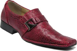 Enzo Romeo Santcro Men's Dress Crocodile Print Loafers Elastic Slip on with Buckle Fashion Shoes Runs Half Size Big