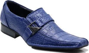 Enzo Romeo Santcro Men's Dress Crocodile Print Loafers Elastic Slip on with Buckle Fashion Shoes Runs Half Size Big