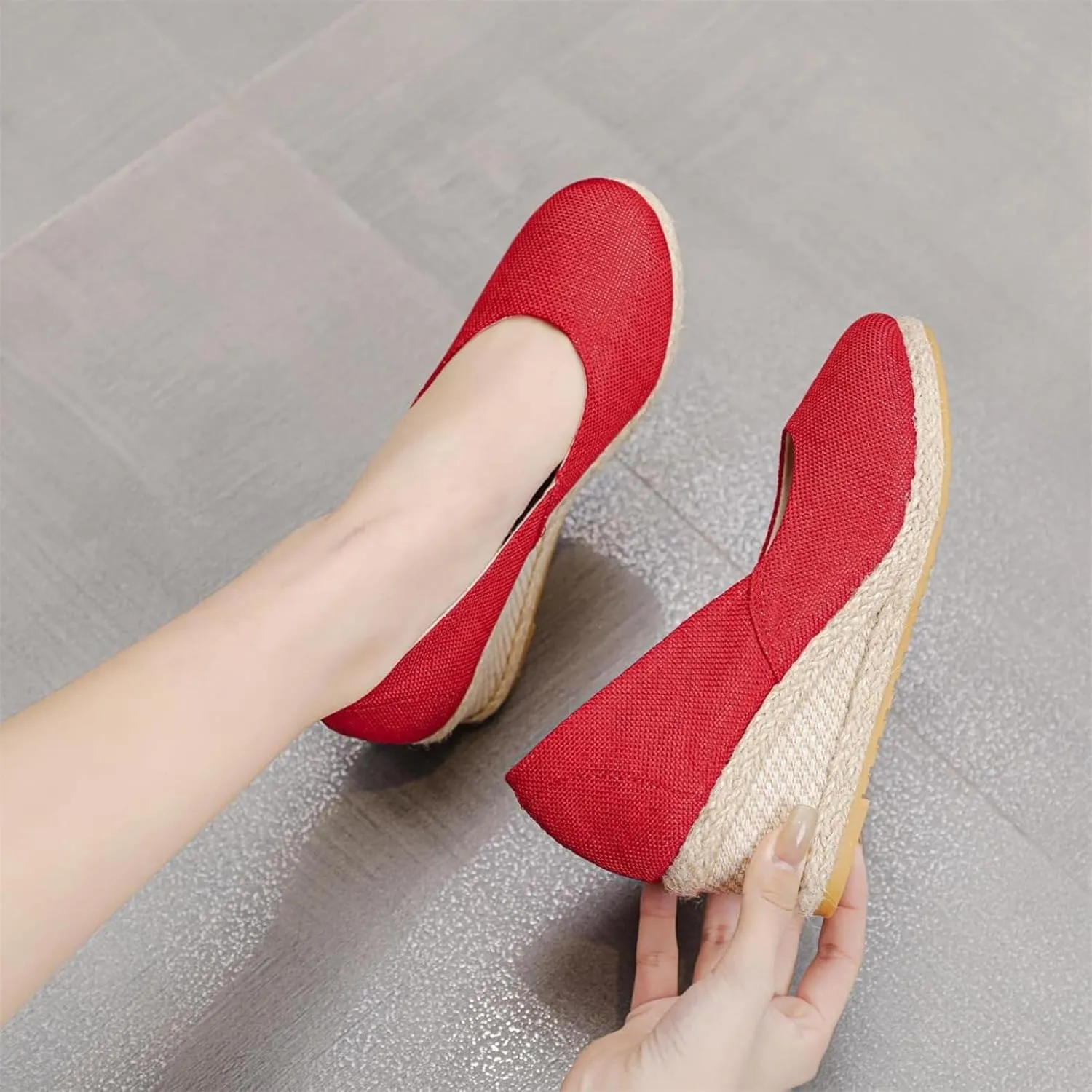 Espadrilles for Women Arch Support Orthopedic Sandals Closed Pointed Toe Platform Wedge Sandal Backless Breathable Nurse Shoes Fashion Slip On Dressy Casual Business Work Shoes