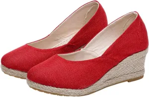 Espadrilles for Women Arch Support Orthopedic Sandals Closed Pointed Toe Platform Wedge Sandal Backless Breathable Nurse Shoes Fashion Slip On Dressy Casual Business Work Shoes
