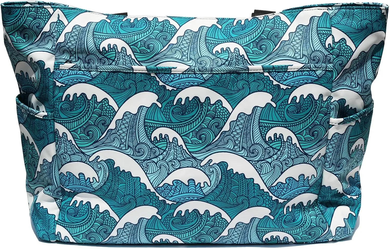 ESVAN Large Foldable Beach Bag for for Women with Dry Wet Compartment Waterproof Sandproof Travel Gym Picnic Handbag