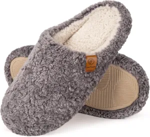 EverFoams Women's Fuzzy Slip-on Slippers Soft Comfy Memory Foam Indoor House Shoes