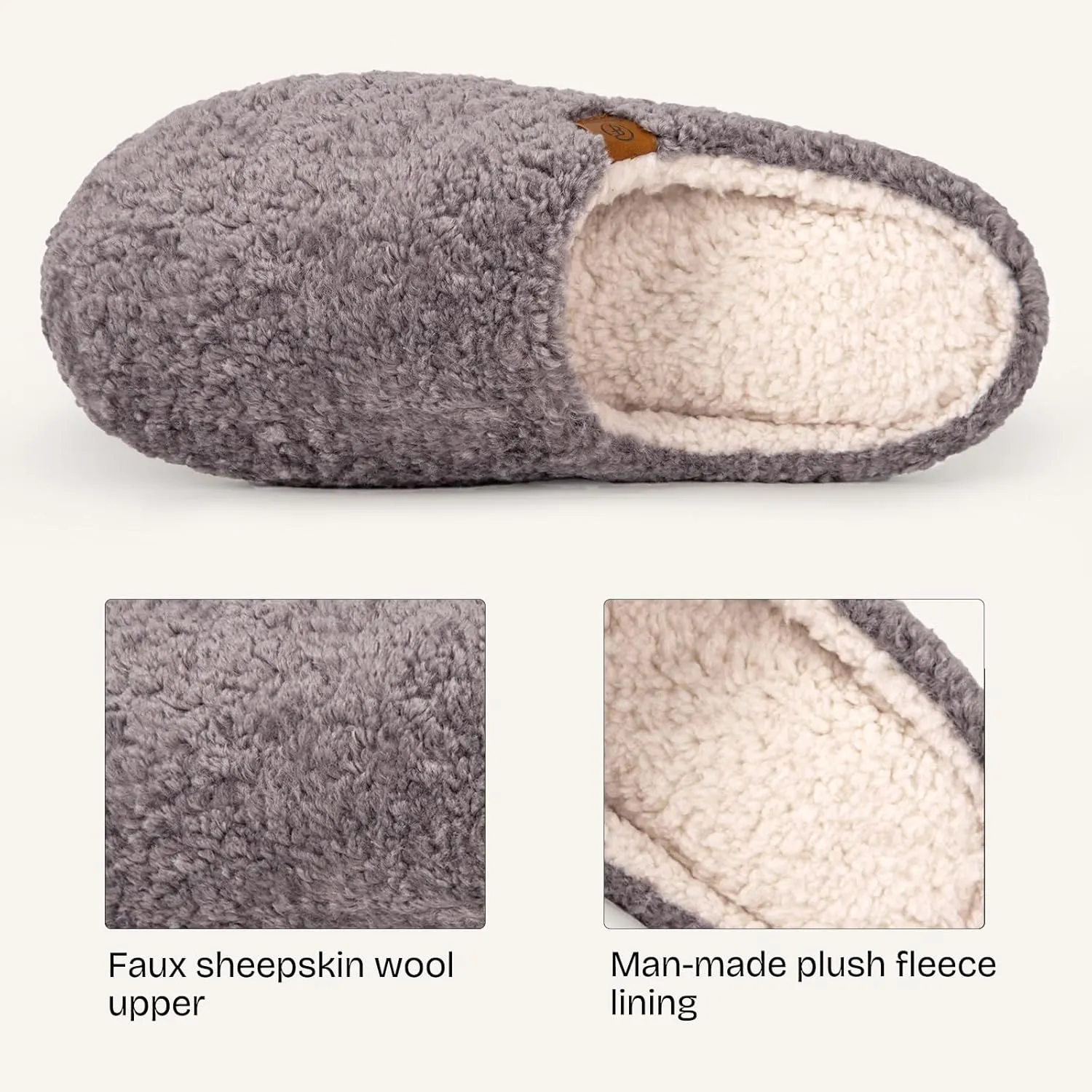 EverFoams Women's Fuzzy Slip-on Slippers Soft Comfy Memory Foam Indoor House Shoes