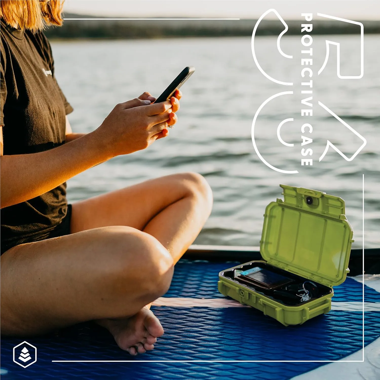 Evergreen 56 Waterproof Dry Box Protective Case - Travel Safe/Mil Spec/USA Made - for Tackle Organization of Cameras, Phones, Camping, Fishing, Hiking, EDC, Water Sports, Knives (TOPO, Black)