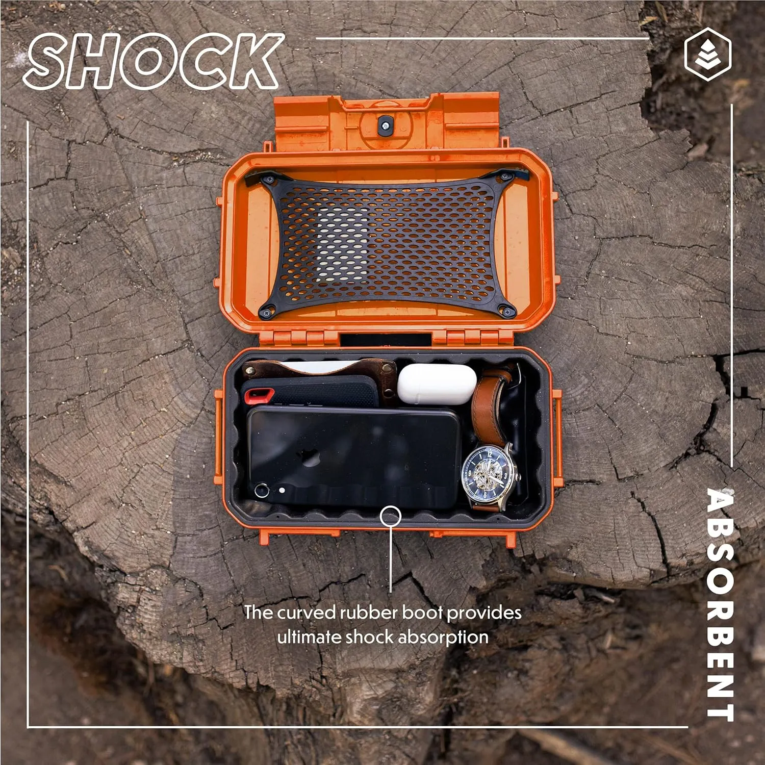 Evergreen 56 Waterproof Dry Box Protective Case - Travel Safe/Mil Spec/USA Made - for Tackle Organization of Cameras, Phones, Camping, Fishing, Hiking, EDC, Water Sports, Knives (TOPO, Black)