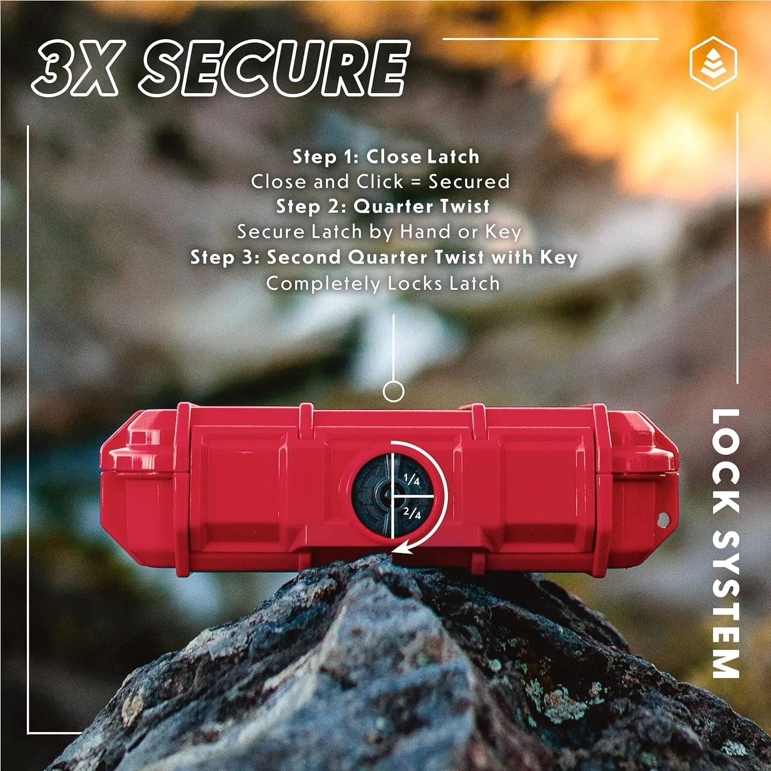 Evergreen 56 Waterproof Dry Box Protective Case - Travel Safe/Mil Spec/USA Made - for Tackle Organization of Cameras, Phones, Camping, Fishing, Hiking, EDC, Water Sports, Knives (TOPO, Black)