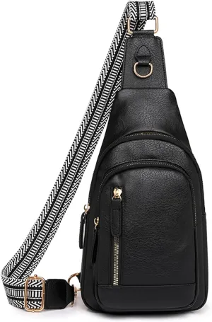 FALAN MULE Crossbody Bags for Women Leather Sling Chest Bag Trendy Fanny Packs for Women