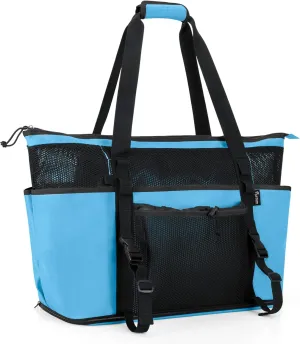 Fasrom Extra Large Mesh Beach Bag with Zipper Bottom, Family Beach Tote Bag with Wet and Dry Separation (Patent Design)
