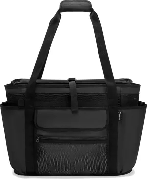 Fasrom XL Beach Tote Bag with Cooler Compartment, Large Mesh Beach Pool Bag with Wet & Dry Separation for Swim, Travel