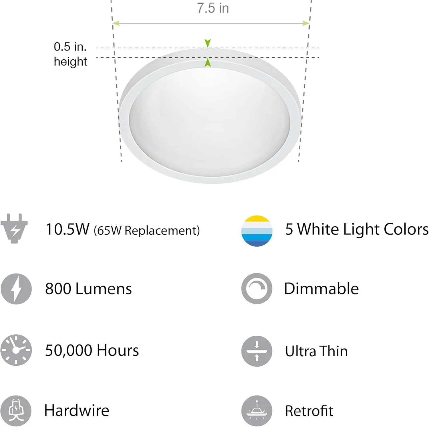 Feit Electric 5/6 Inch LED Ceiling Downlight, Dimmable Flat Panel Ceiling Light with Color Selection (5CCT), Fits 5/6 Inch Recessed Cans, TP24 Adapter Included (7.5"x 7.5"x 1"), 4 Pack, 74206/6WYCA/4