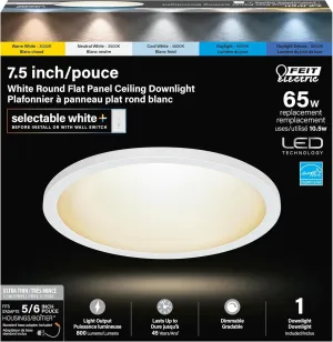Feit Electric 5/6 Inch LED Ceiling Downlight, Dimmable Flat Panel Ceiling Light with Color Selection (5CCT), Fits 5/6 Inch Recessed Cans, TP24 Adapter Included (7.5"x 7.5"x 1"), 4 Pack, 74206/6WYCA/4