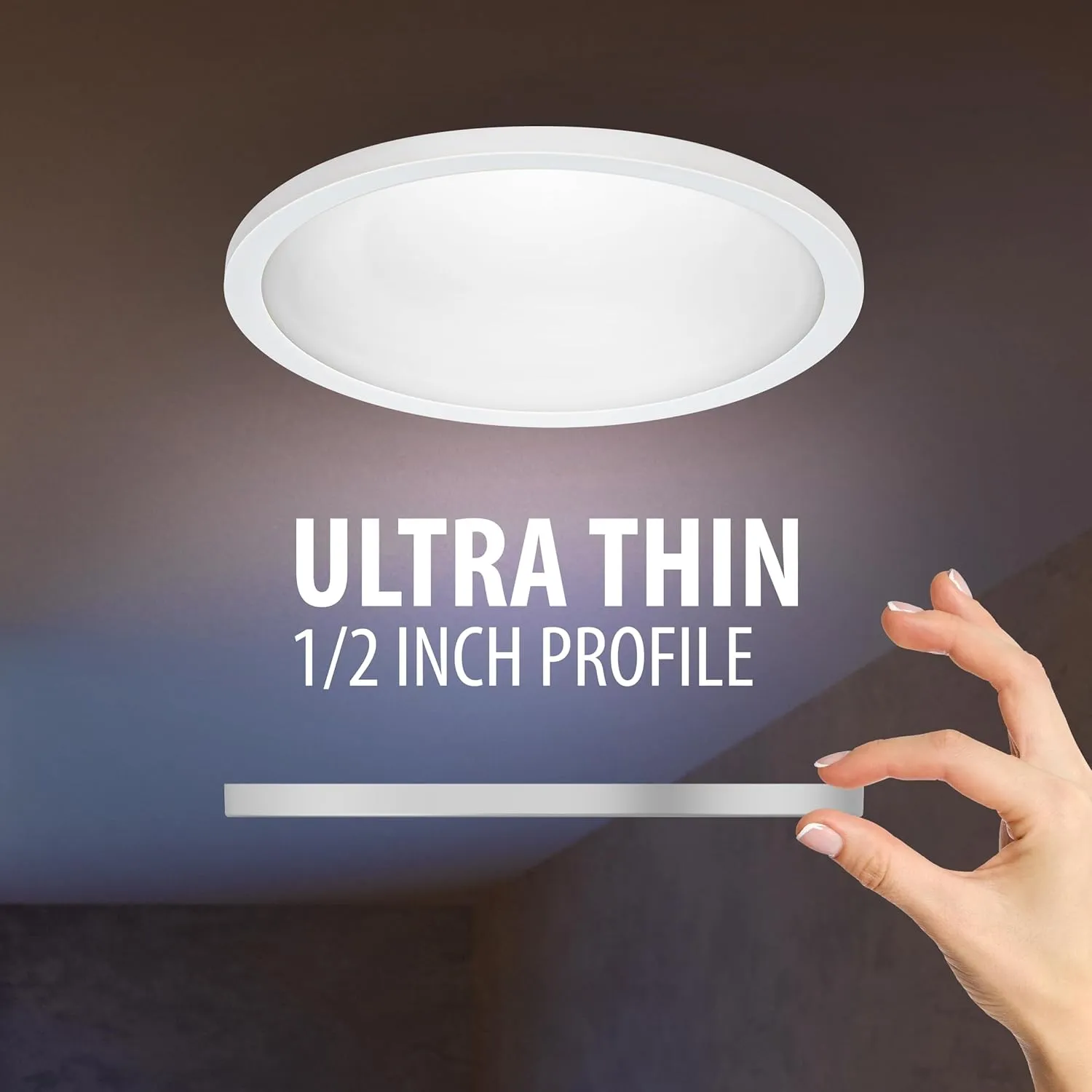 Feit Electric 5/6 Inch LED Ceiling Downlight, Dimmable Flat Panel Ceiling Light with Color Selection (5CCT), Fits 5/6 Inch Recessed Cans, TP24 Adapter Included (7.5"x 7.5"x 1"), 4 Pack, 74206/6WYCA/4