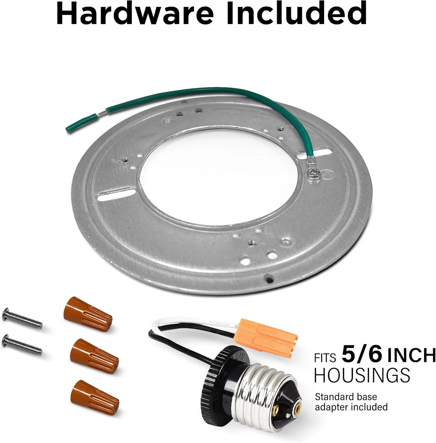 Feit Electric 5/6 Inch LED Ceiling Downlight, Dimmable Flat Panel Ceiling Light with Color Selection (5CCT), Fits 5/6 Inch Recessed Cans, TP24 Adapter Included (7.5"x 7.5"x 1"), 4 Pack, 74206/6WYCA/4