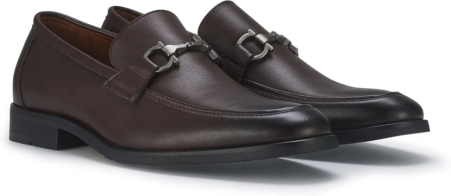 Ferro Aldo Demitri MFA19683 Classic Moc-Toe Penny Loafers with Decorative Buckle