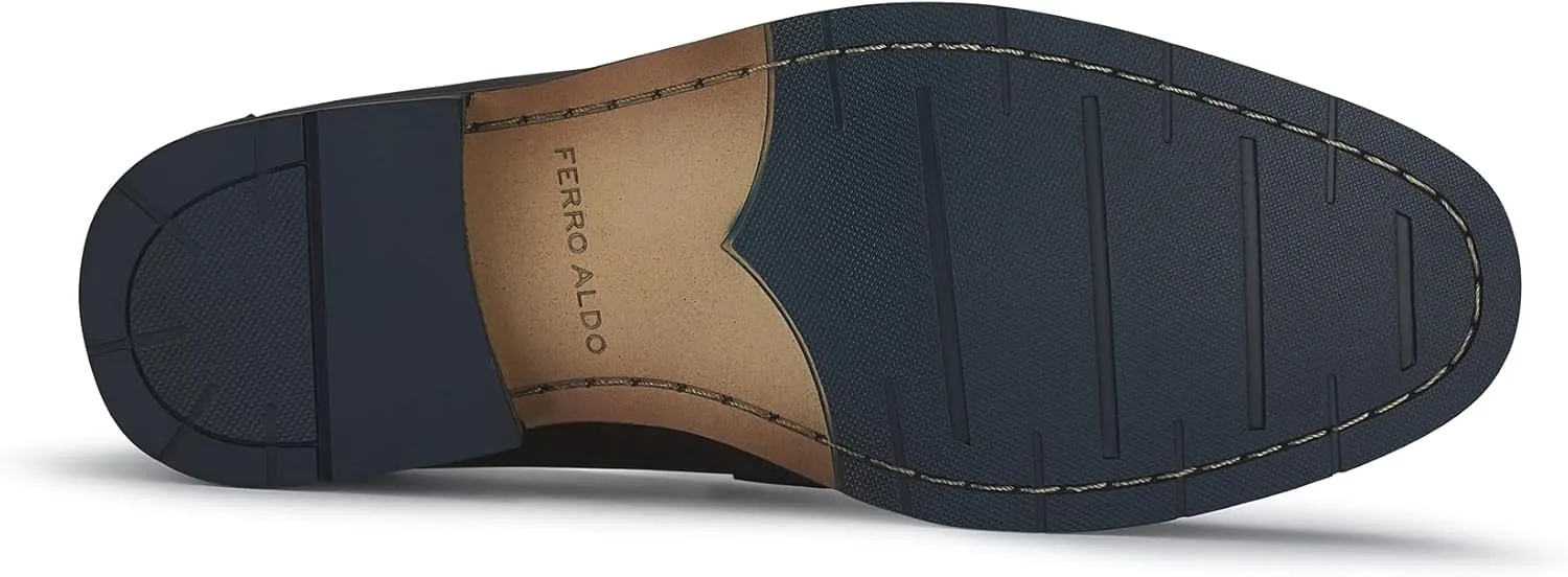 Ferro Aldo Demitri MFA19683 Classic Moc-Toe Penny Loafers with Decorative Buckle
