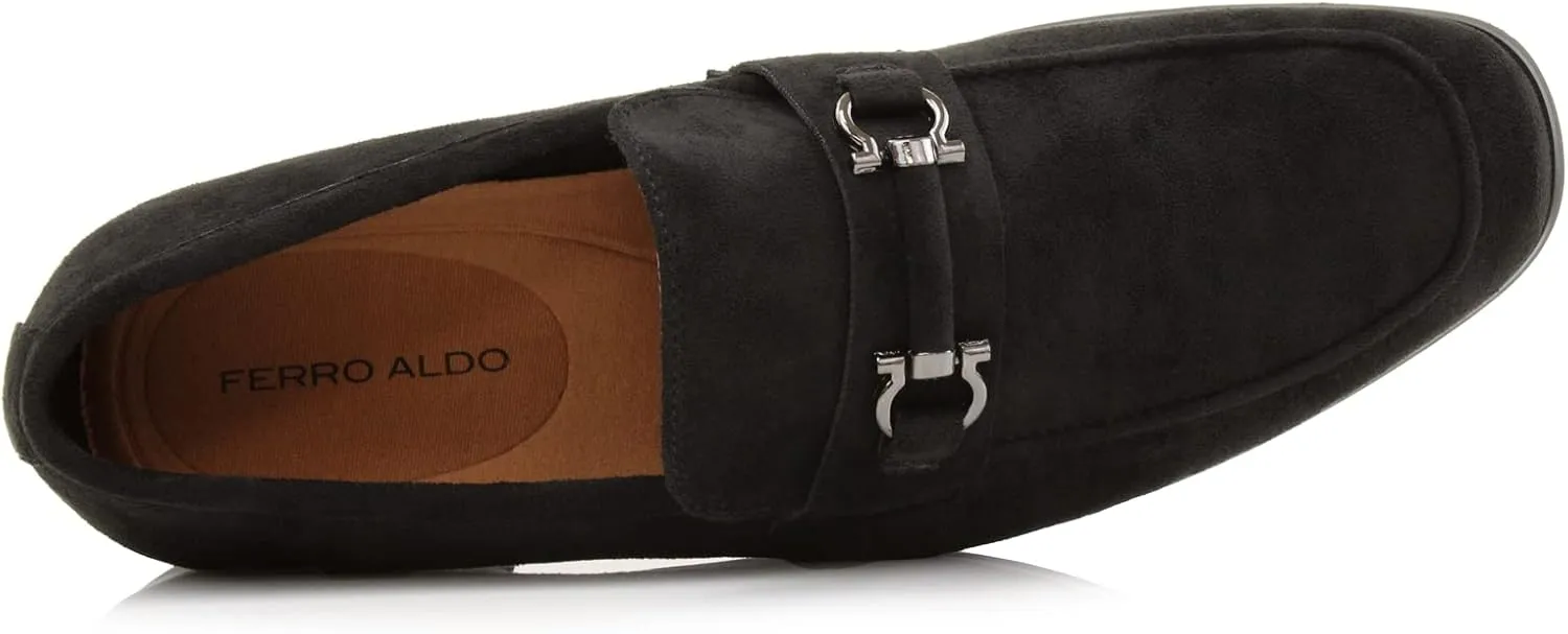 Ferro Aldo Demitri MFA19683 Classic Moc-Toe Penny Loafers with Decorative Buckle