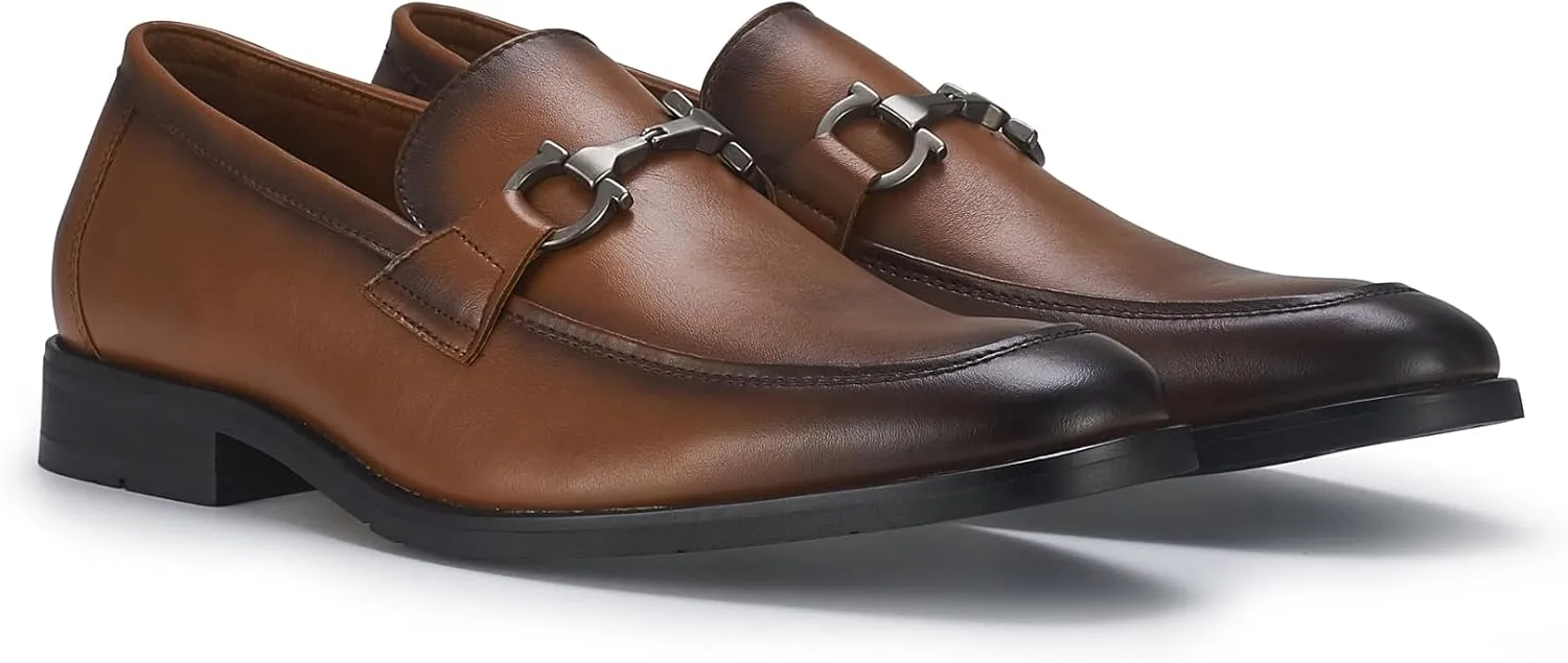Ferro Aldo Demitri MFA19683 Classic Moc-Toe Penny Loafers with Decorative Buckle