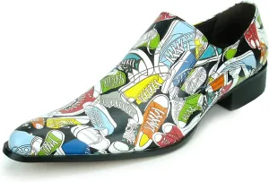 FI-7276 Multi Color Leather Pointed Toe Slip on - European Shoe Designs