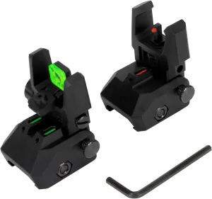 Fiber Optic Sights,with Green and Red Full Fiber Optics Dots Polymer Fiber Optics Sights Front and Rear Backup Sights