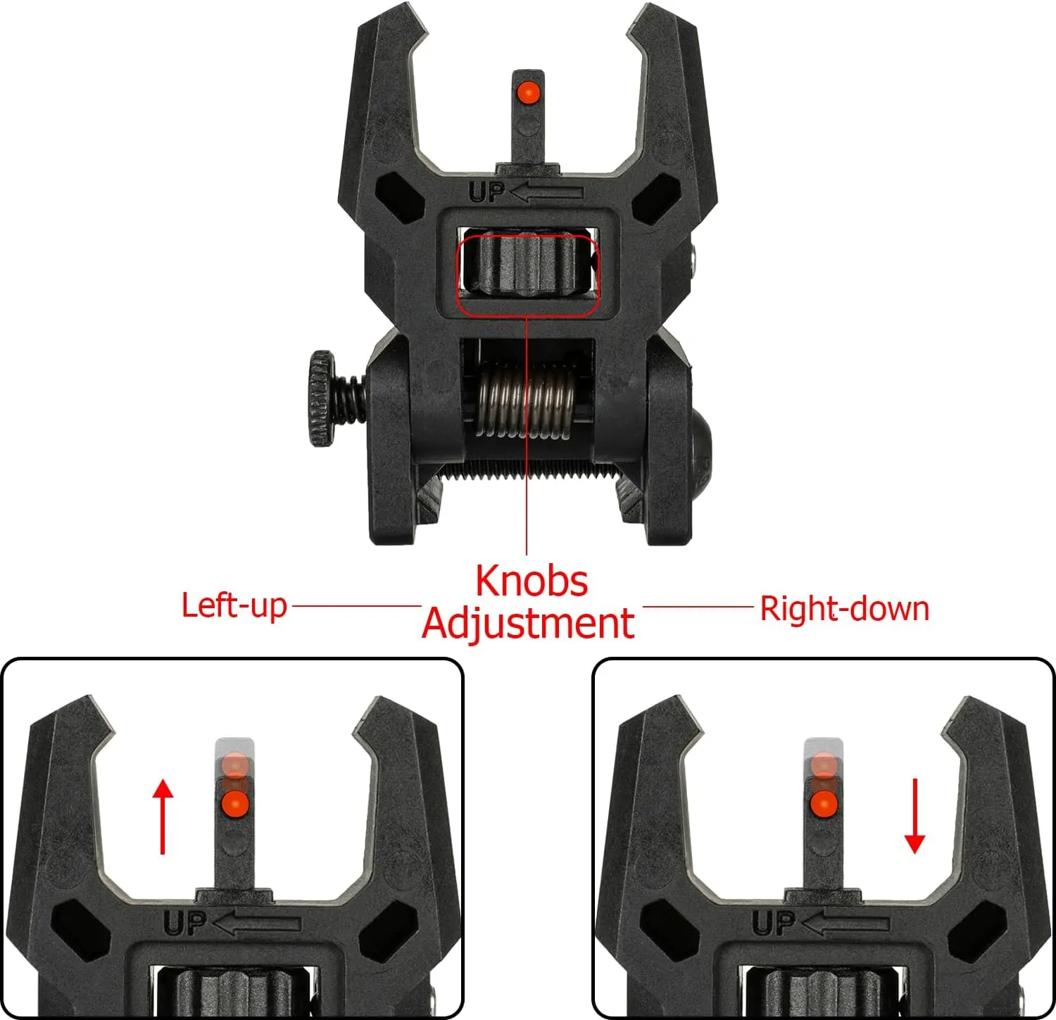 Fiber Optic Sights,with Green and Red Full Fiber Optics Dots Polymer Fiber Optics Sights Front and Rear Backup Sights