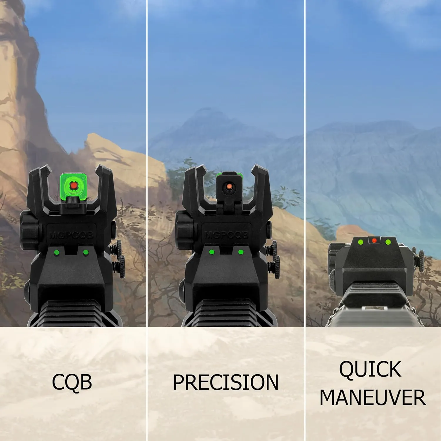 Fiber Optic Sights,with Green and Red Full Fiber Optics Dots Polymer Fiber Optics Sights Front and Rear Backup Sights