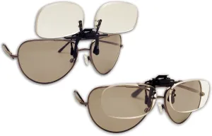 Fisherman Eyewear Flip and Focus Polarized Magnifier - 14FF Clips onto Regular Eyeglasses with Magnification of   2.50, Black, Universal