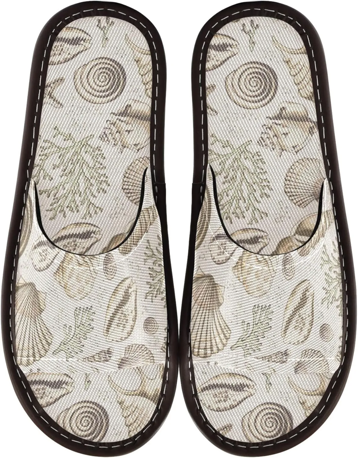 Fisyme Slippers for Women Men Slip-On Open Toe Indoor Outdoor House Shoes Home Slipper