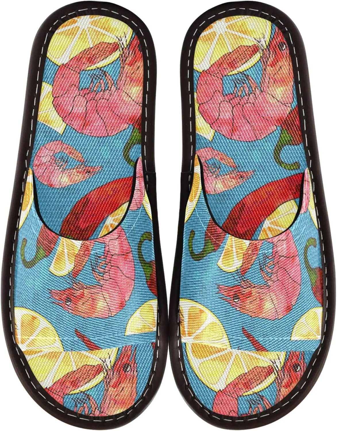 Fisyme Slippers for Women Men Slip-On Open Toe Indoor Outdoor House Shoes Home Slipper