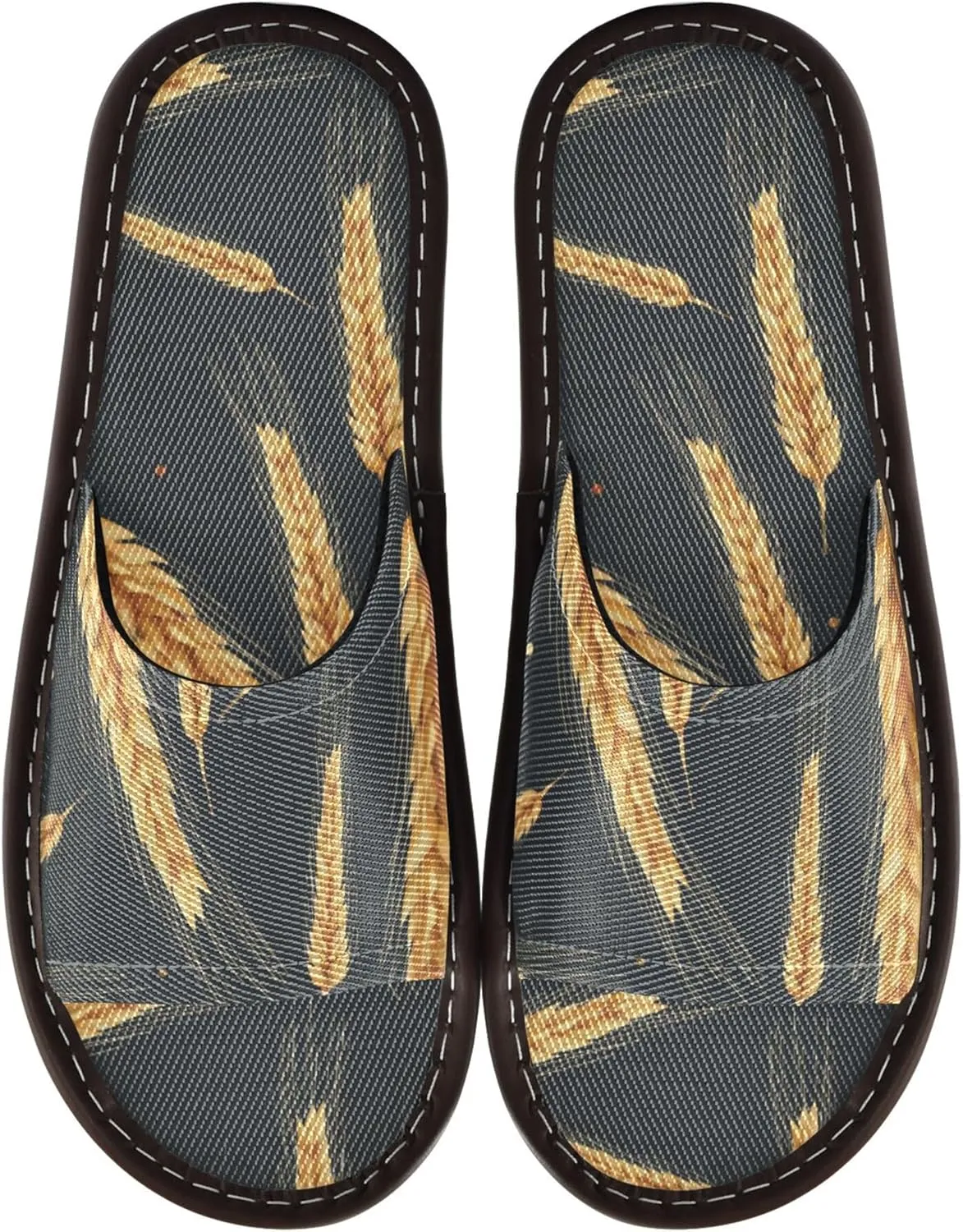 Fisyme Slippers for Women Men Slip-On Open Toe Indoor Outdoor House Shoes Home Slipper