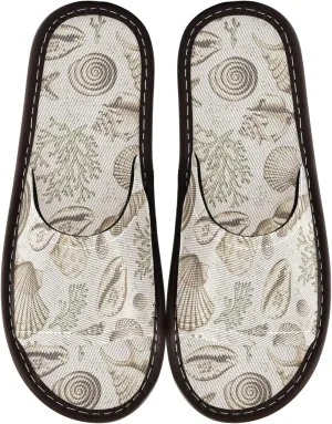 Fisyme Slippers for Women Men Slip-On Open Toe Indoor Outdoor House Shoes Home Slipper