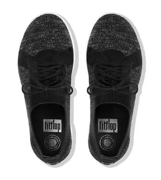 Fit Flop Black and White F-Sporty Womens Sneakers 096-001