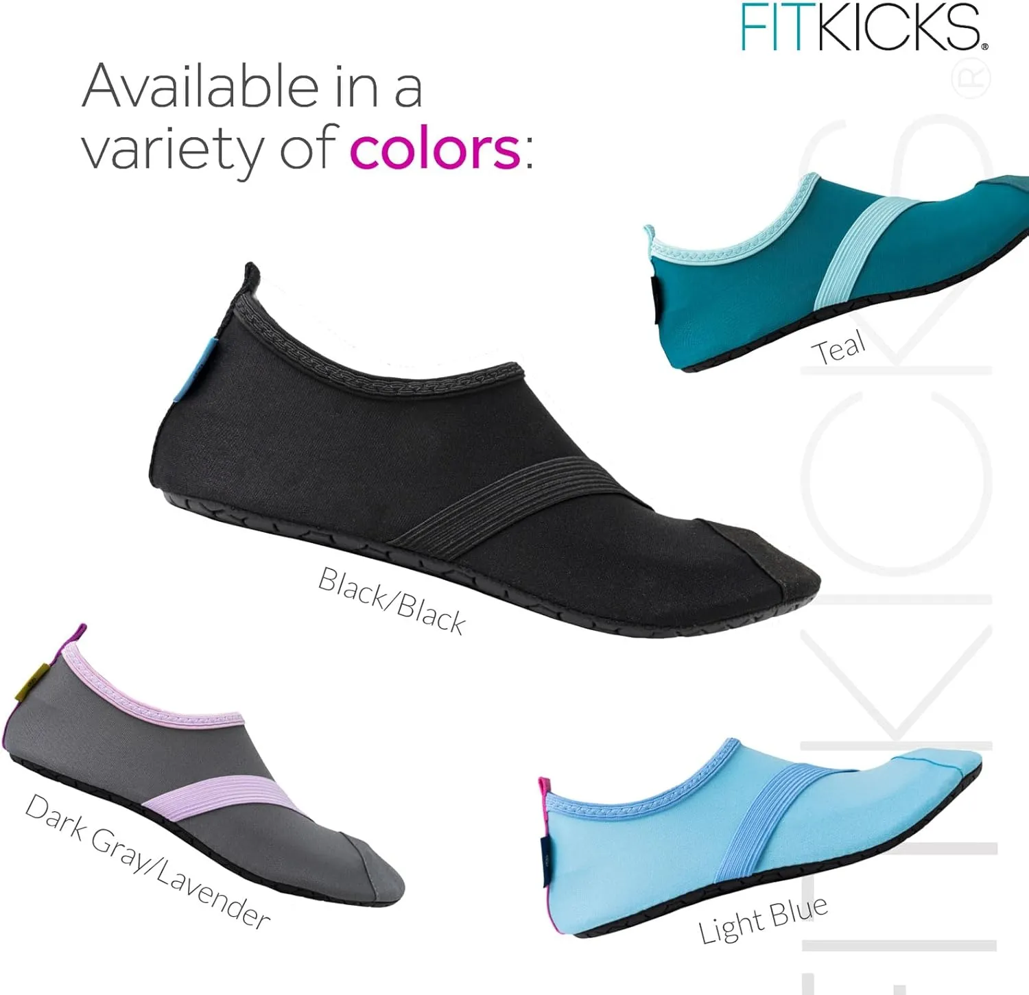 FITKICKS Original Women's Foldable Active Lifestyle Minimalist Footwear Barefoot Yoga Sporty Water Shoes