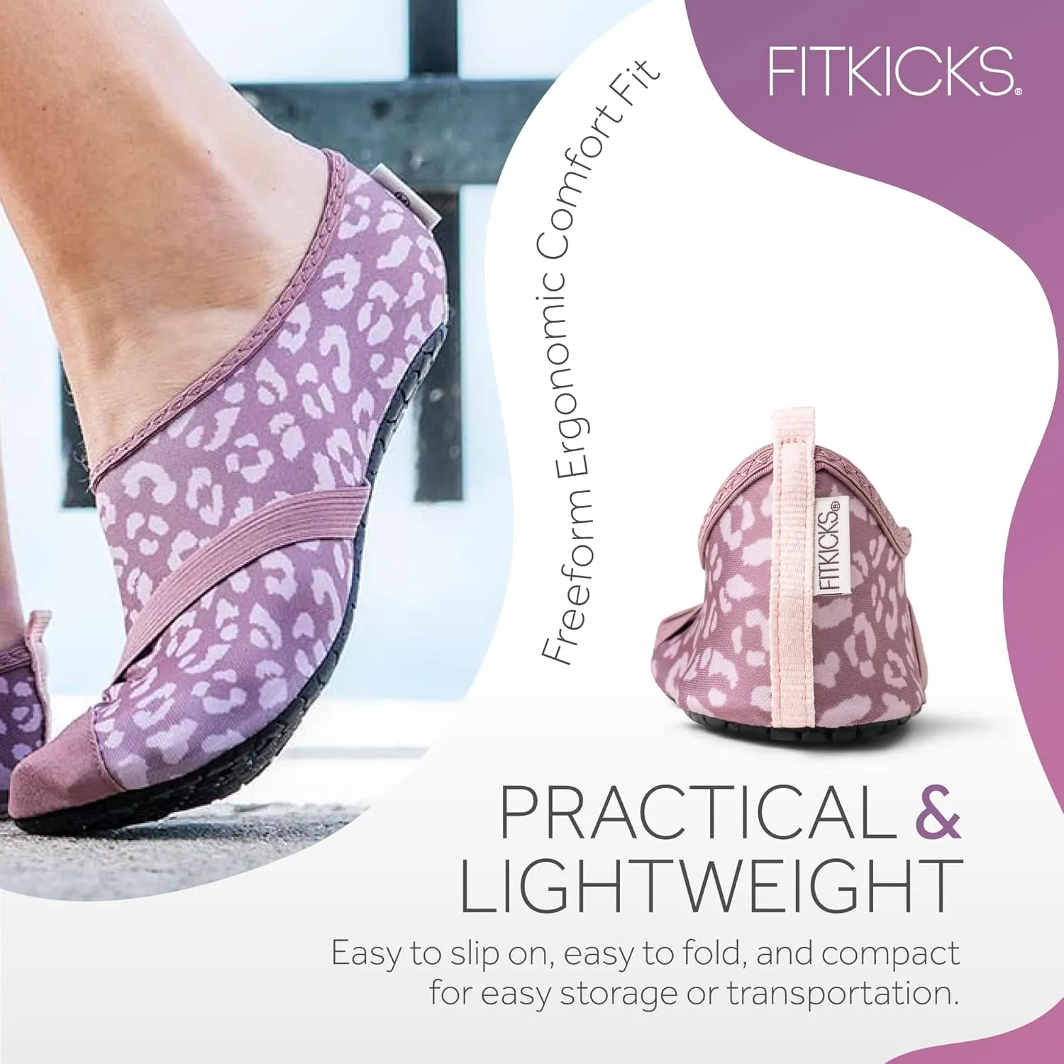 FITKICKS Original Women's Foldable Active Lifestyle Minimalist Footwear Barefoot Yoga Sporty Water Shoes