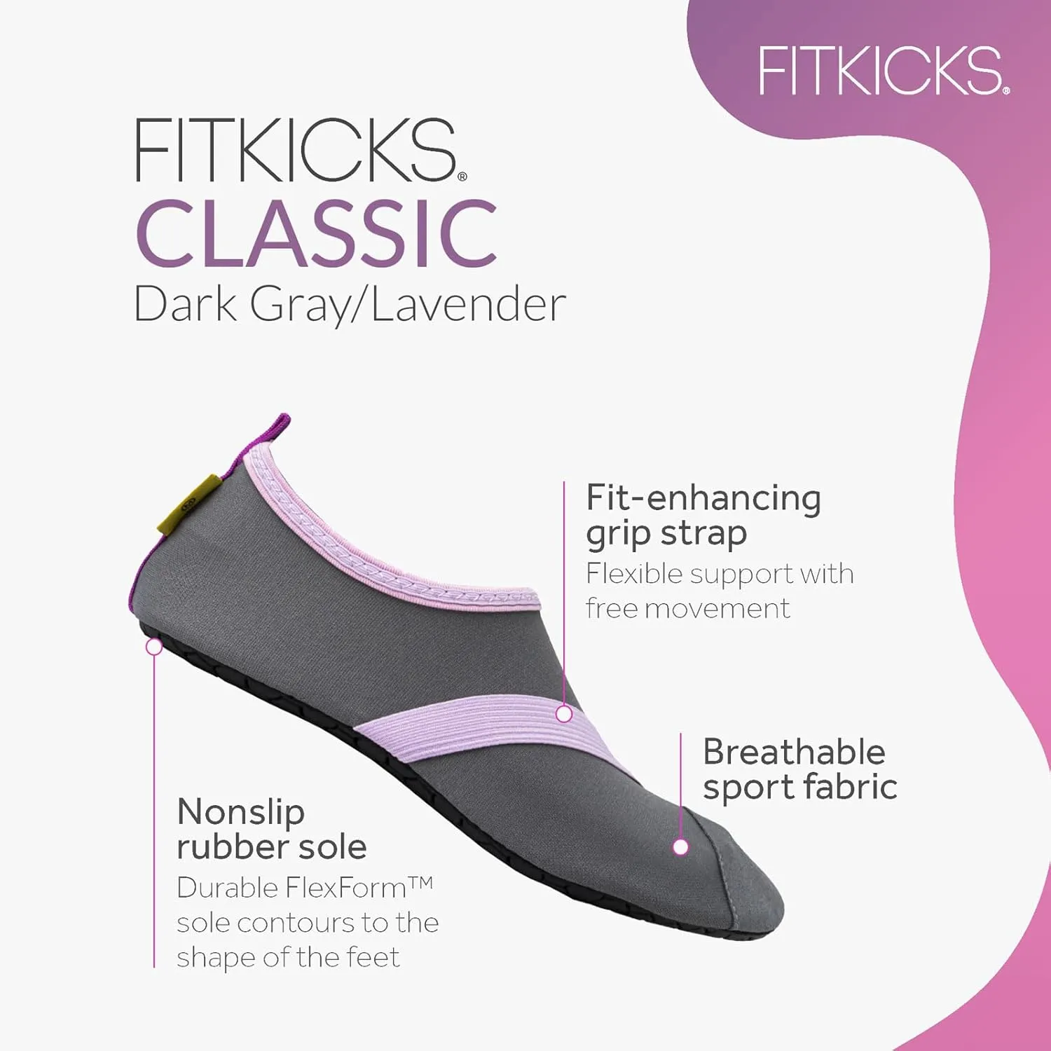 FITKICKS Original Women's Foldable Active Lifestyle Minimalist Footwear Barefoot Yoga Sporty Water Shoes