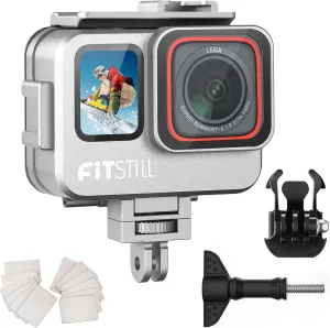 FitStill 80M/263FT Aluminum Alloy Waterproof Case Compatible for Insta 360 Ace Pro2/Ace Pro,Protective Underwater Dive Housing Cover Shell and Mount with 2 Cold Shoes Action Camera Accessories