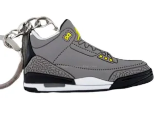Flat Silicon AJ3  keychain - Cool Grey LS