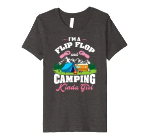 Flip Flop & Camping Kinda Girl T-Shirt - Camper Shirt Gift