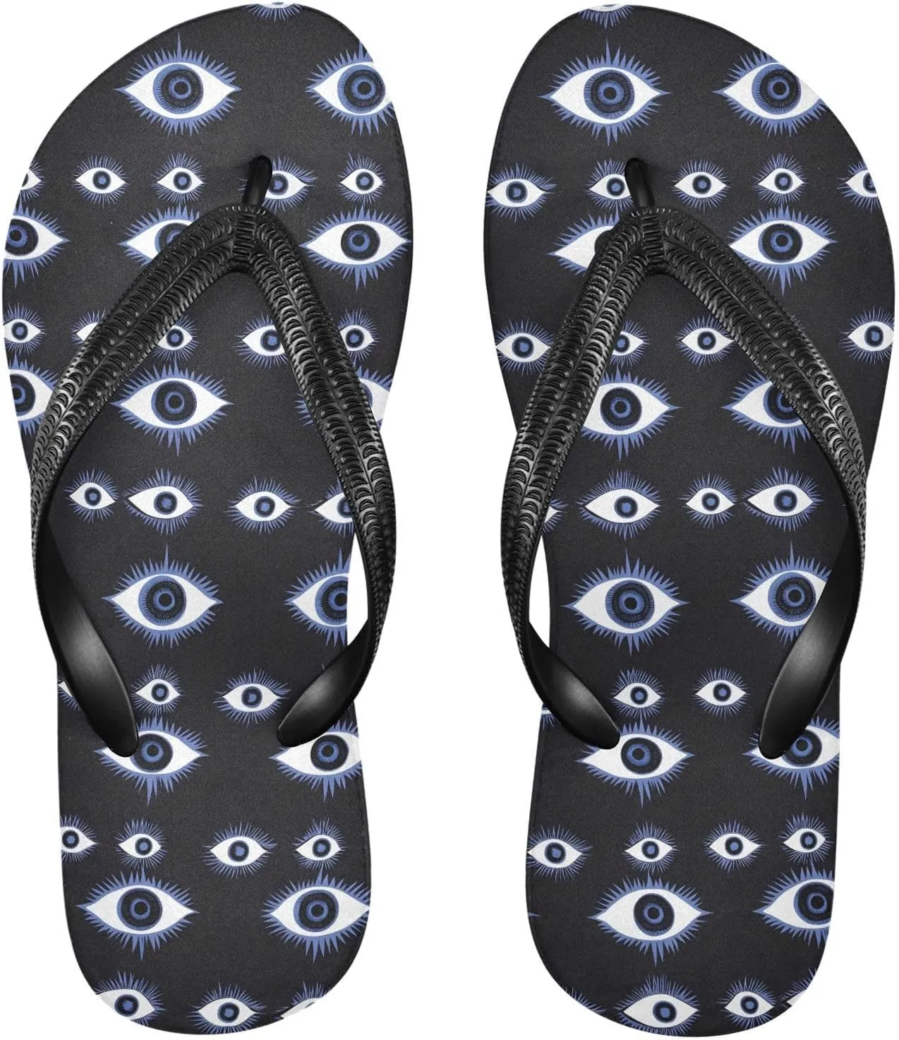 Flip Flop Sandals Evil Eye Blue Print for Men and Women for Beach Outdoor XS