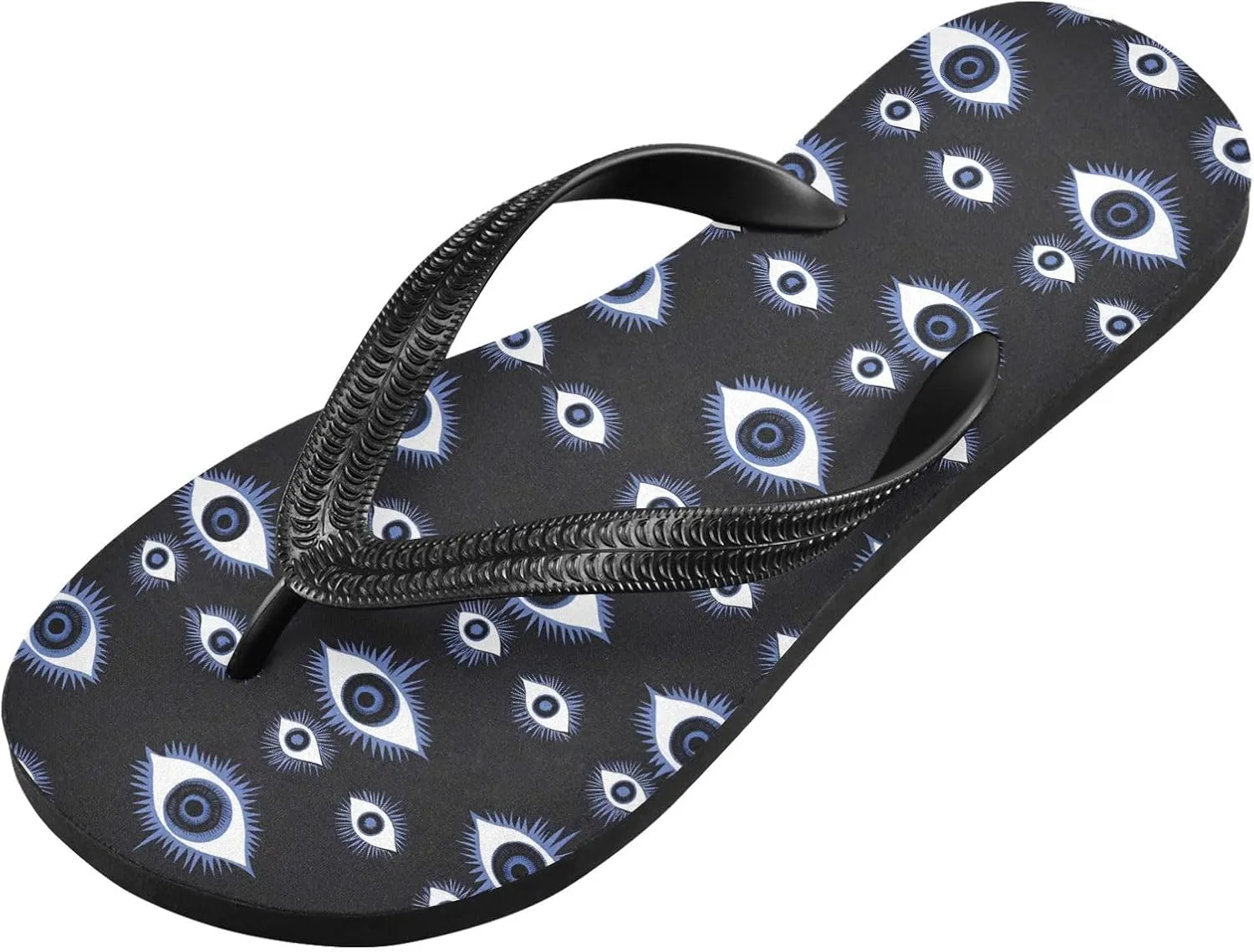 Flip Flop Sandals Evil Eye Blue Print for Men and Women for Beach Outdoor XS
