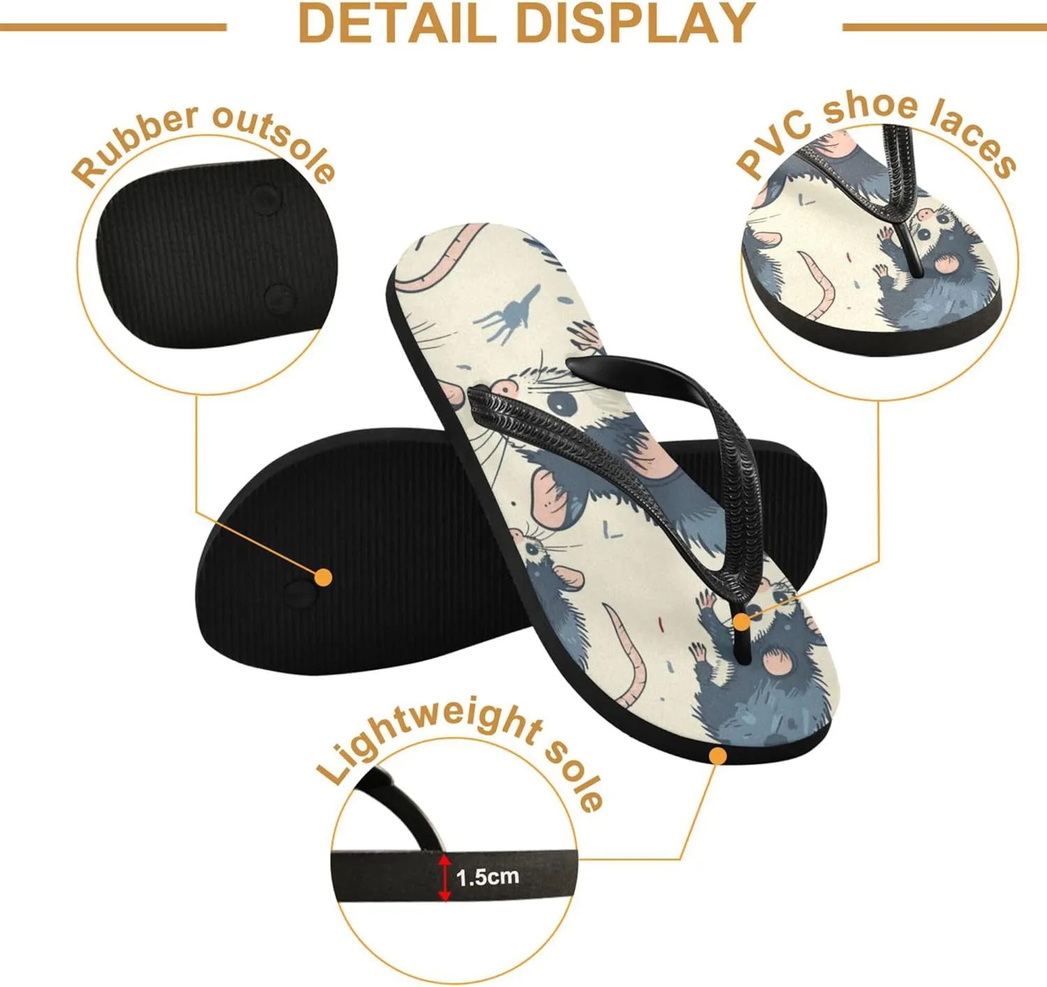 Flip Flops for Men Women Casual Summer Sandals Bathroom Shower Shoes