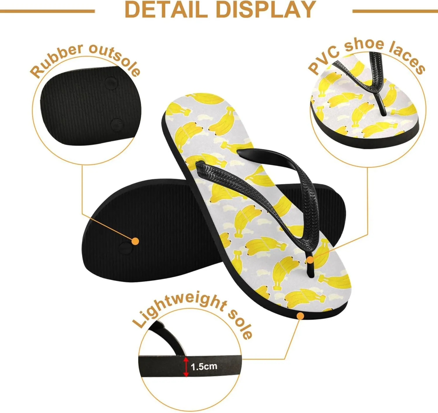 Flip Flops for Men Women Summer Sandals Bathroom Shower Shoes