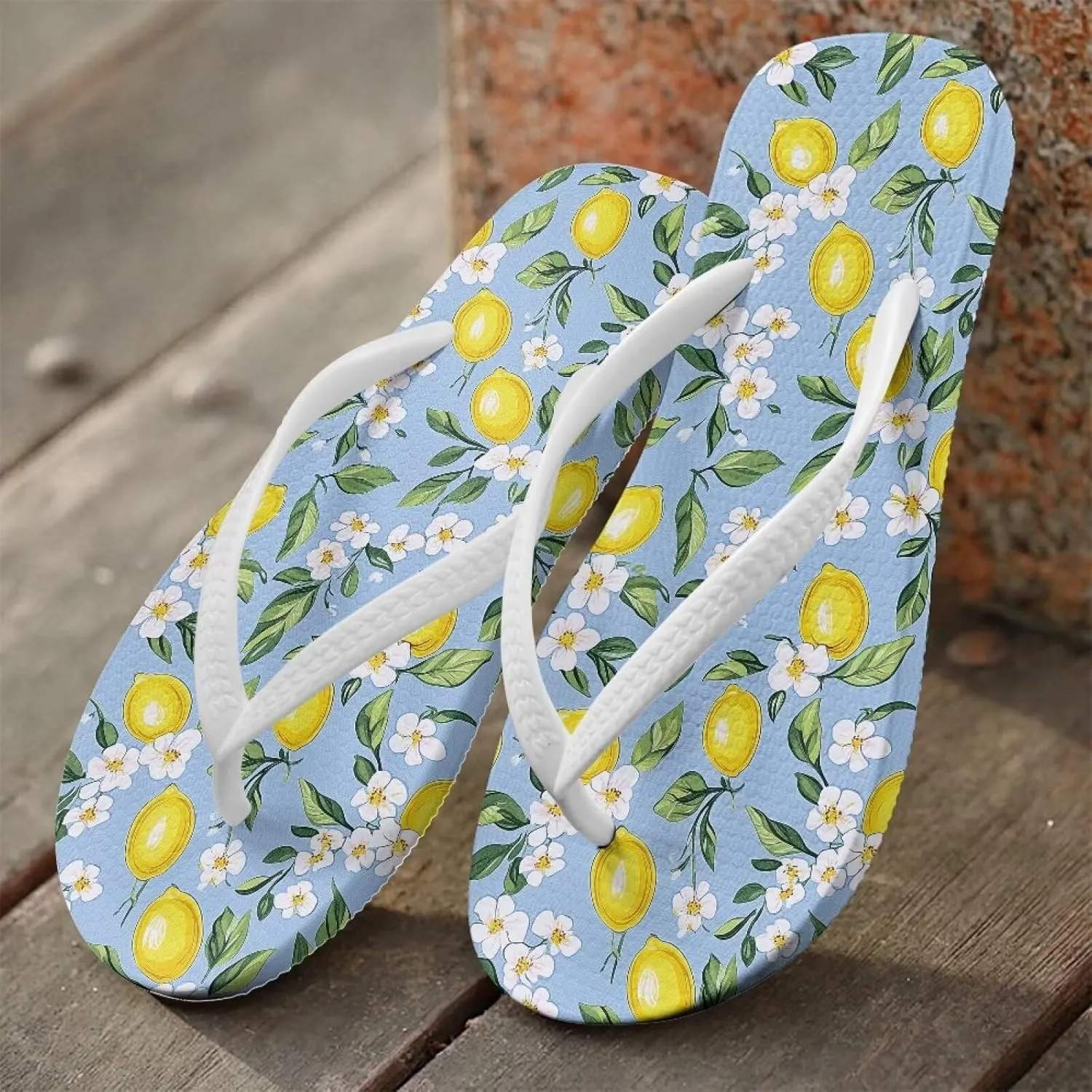 Flip Flops for Women Waterproof Non Slip Thong Sandals for Shower Beach Pool White Size 5-9