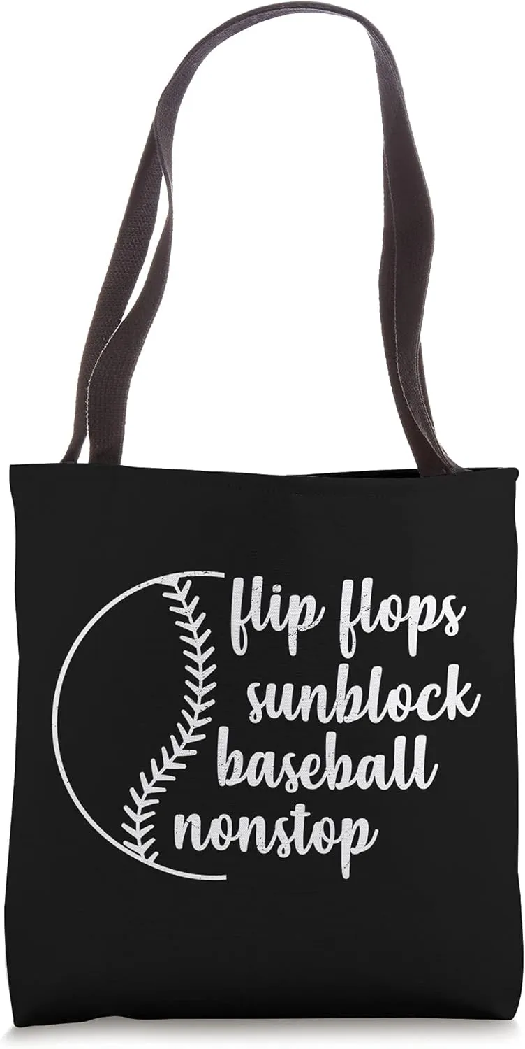 Flip Flops Sunblock Baseball Nonstop Baseball Player Coach Tote Bag
