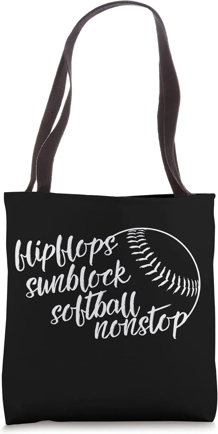 Flip Flops Sunblock Softball Nonstop Design Game Fan Sun Tote Bag