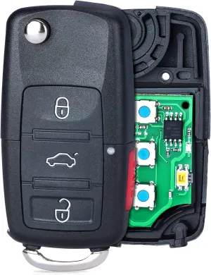 Flip Remote Key Fob HLO 1K0 959 753 P for Volkswagen CC Eos Golf Jetta GTI Rabbit R32 Tiguan 2006 2007 2008 2009 2010 2011 4 Buttons 315Mhz ID48 Chip FCC ID: NBG92596263